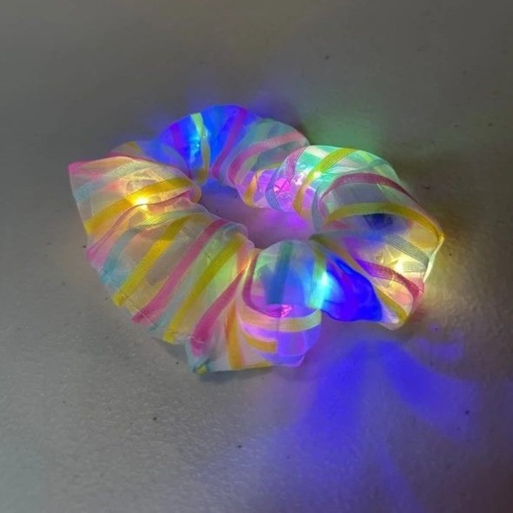 Random LED Hair Scrunchie Women OS Multicolor Excellent Light Up Rave Glow